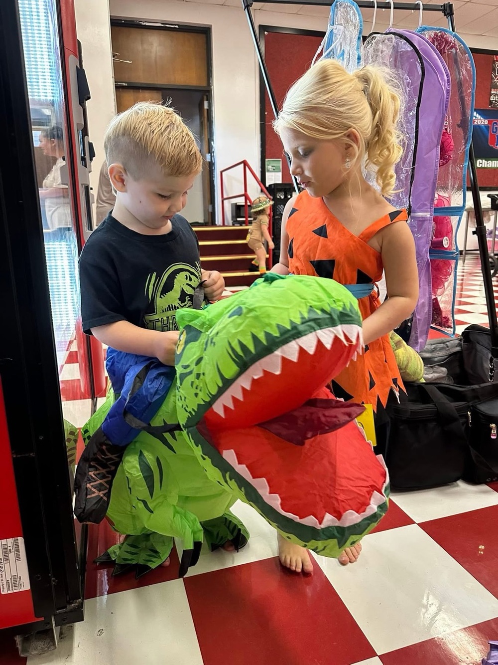 Kids Inflatable Green Dinosaur Costume - Fun T-Rex Outfit
